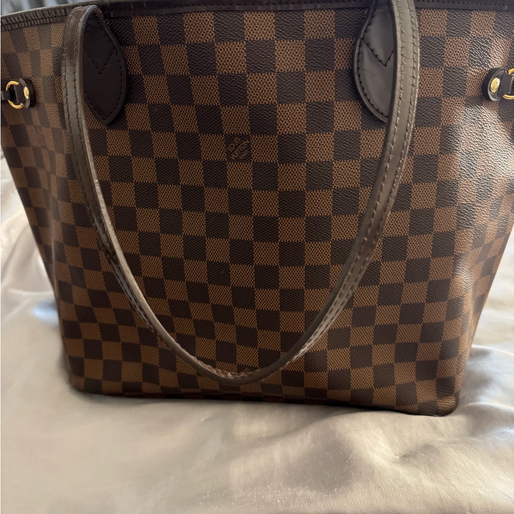 Louis Vuitton Brown Checkered Tote with new wallet